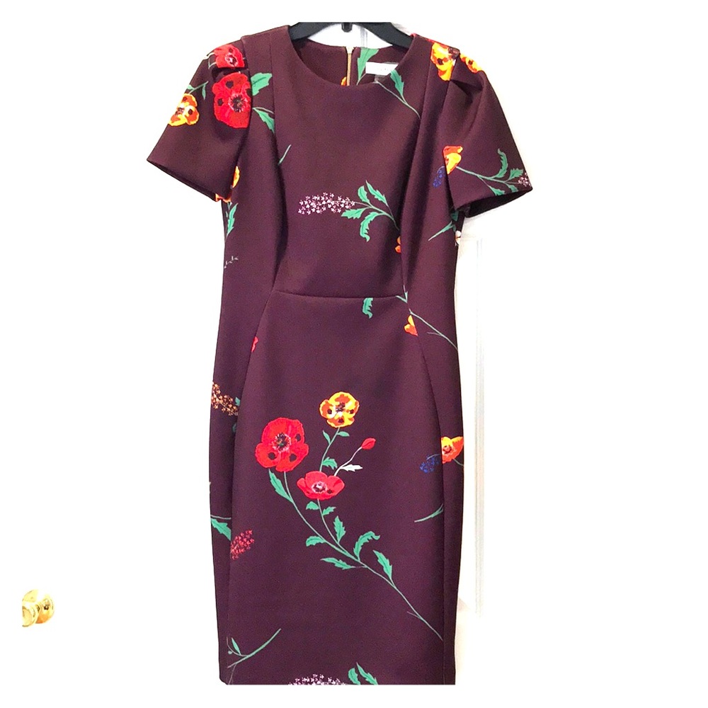 Calvin Klein size 6 purple floral dress